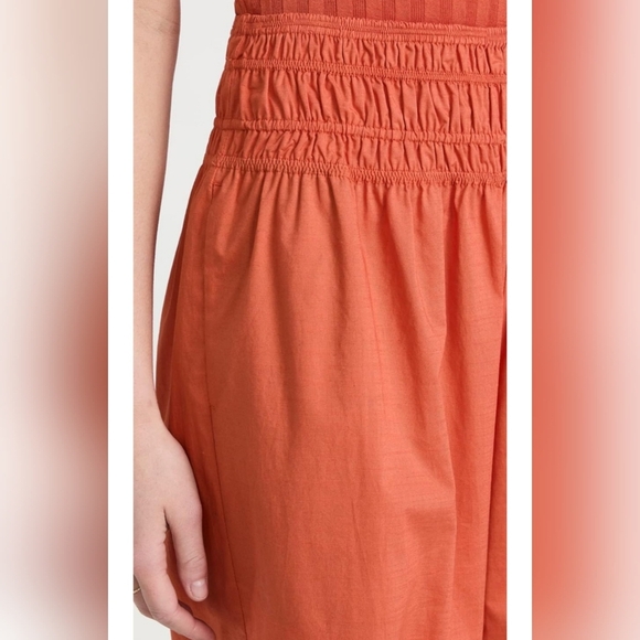 Vince Smocked Culotte High Waist Pull On Wide Leg Pants - Picture 3 of 9